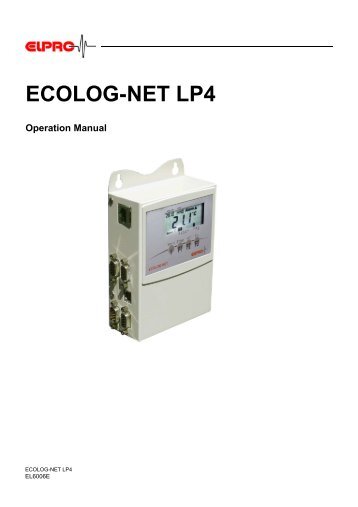 The manual for the Datalogger ECOLOG-NET LP4 - Elpro