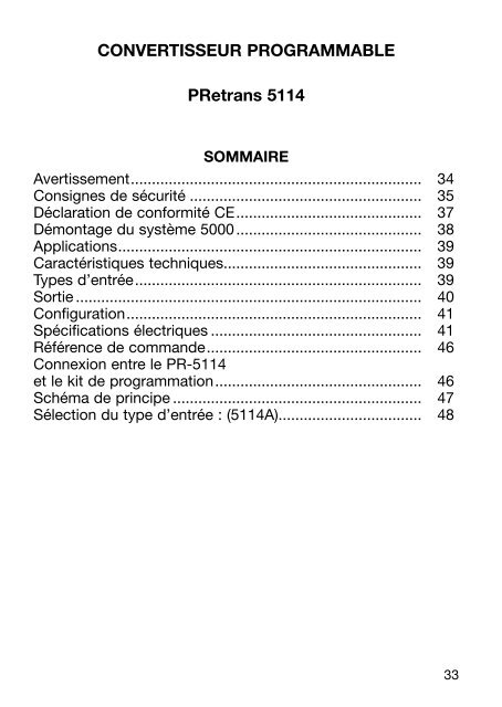 Bedienungsanleitung, Manuel, Manual, Manuale, 5114, PR ...