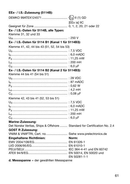 Bedienungsanleitung, Manuel, Manual, Manuale, 5114, PR ...