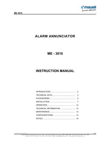 alarm annunciator me - 3010 instruction manual - Helmut Mauell do ...