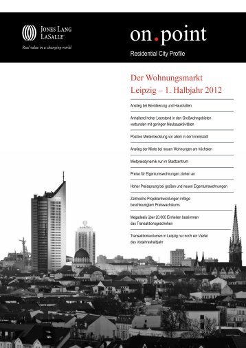 Der Wohnungsmarkt Leipzig â 1. Halbjahr 2012 - Jones Lang LaSalle