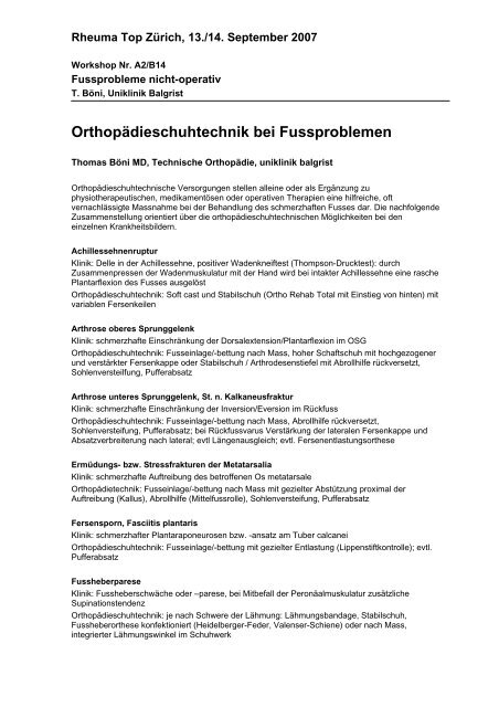 Orthopädieschuhtechnik bei Fussproblemen - Rheuma Schweiz