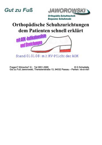 Orthopädische Schuhzurichtungen dem Patienten schnell erklärt