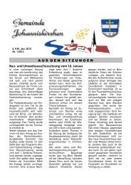 Bau- und Umweltausschusssitzung vom 16. Januar - Johanniskirchen