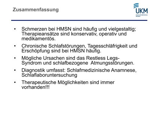 Schmerz und Schlaf bei HMSN