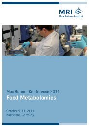 Food Metabolomics - Max Rubner-Institut