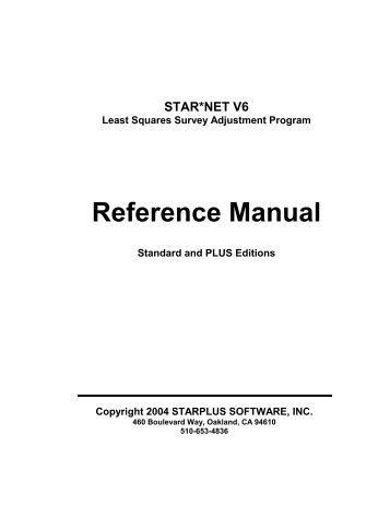 StarNet v6 manual - Engineering Surveyor