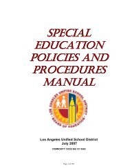 LAUSD Special Education Policies and Procedures Manual