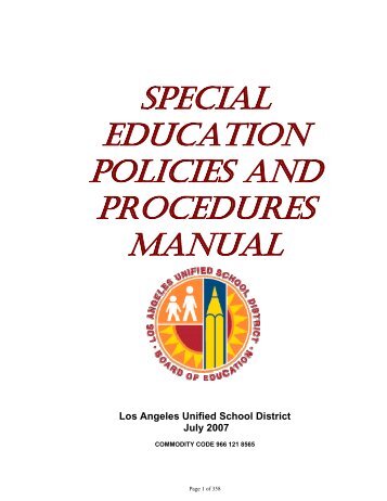 LAUSD Special Education Policies and Procedures Manual