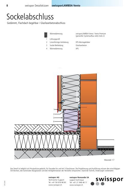 Detailskizzen für hinterlüftete Fassaden - Swisspor