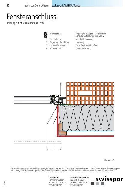 Detailskizzen für hinterlüftete Fassaden - Swisspor