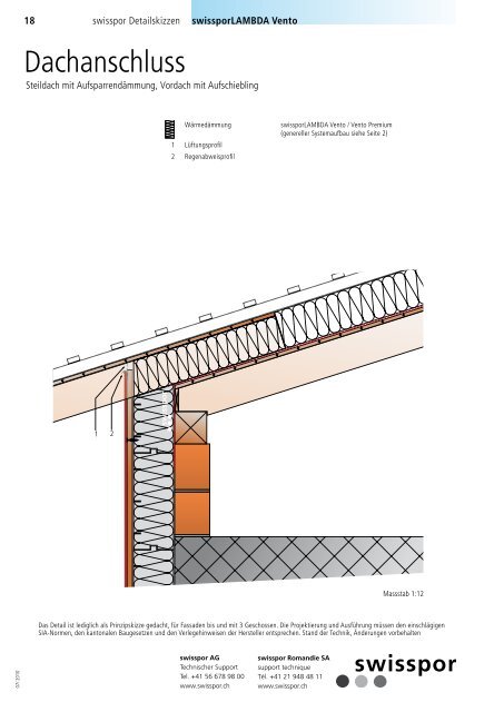 Detailskizzen für hinterlüftete Fassaden - Swisspor