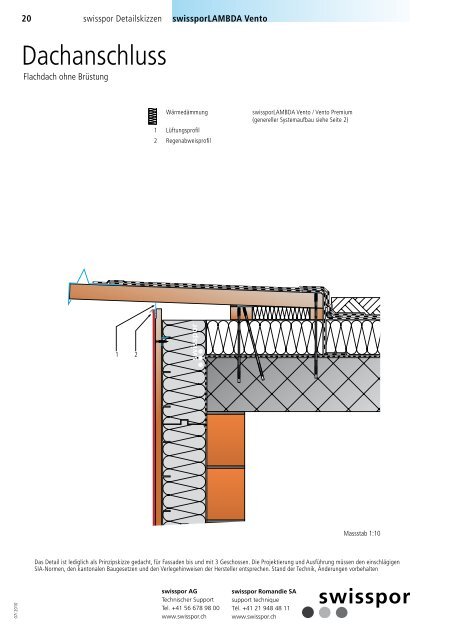 Detailskizzen für hinterlüftete Fassaden - Swisspor