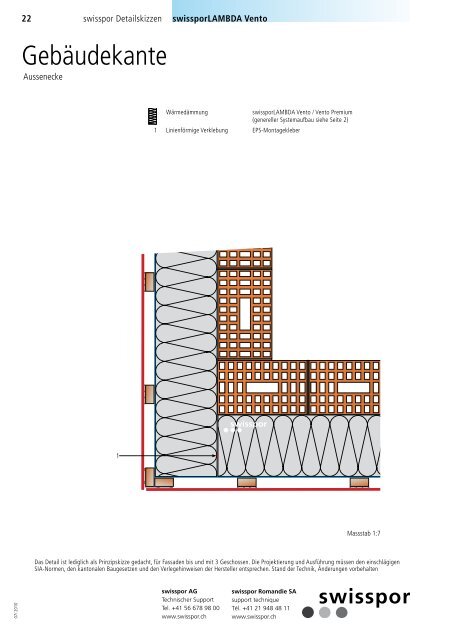 Detailskizzen für hinterlüftete Fassaden - Swisspor