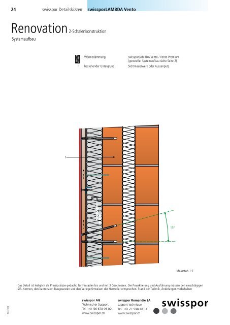 Detailskizzen für hinterlüftete Fassaden - Swisspor