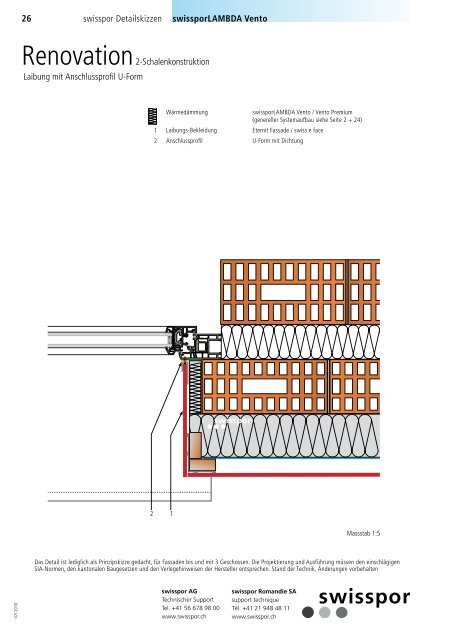 Detailskizzen für hinterlüftete Fassaden - Swisspor