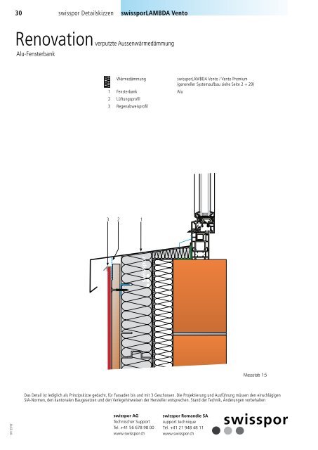 Detailskizzen für hinterlüftete Fassaden - Swisspor