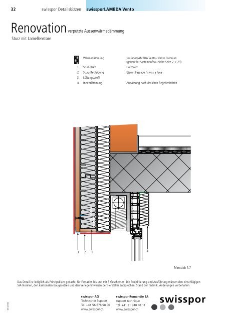 Detailskizzen für hinterlüftete Fassaden - Swisspor