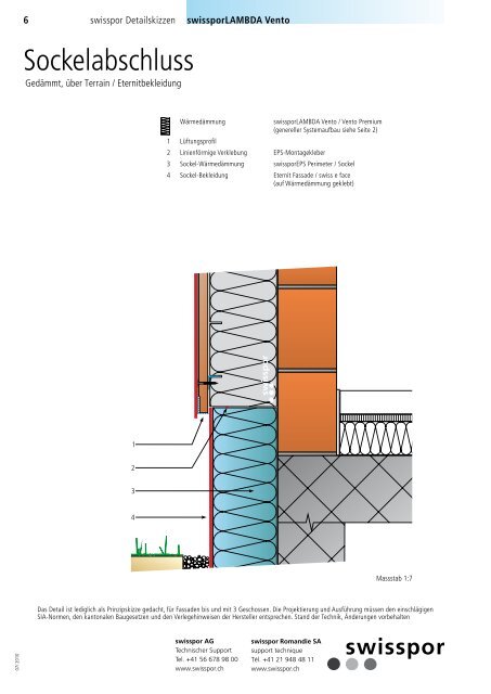 Detailskizzen für hinterlüftete Fassaden - Swisspor