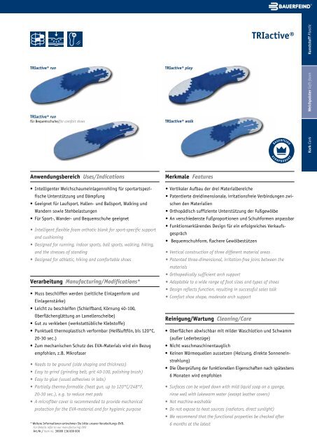 Produktkatalog – Einlagen und Schuhe Product ... - Bauerfeind AG