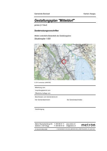 Gestaltungsplan Mitteldorf - Boniswil