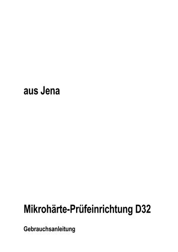 aus Jena Mikrohärte-Prüfeinrichtung D32 - Optik-Online