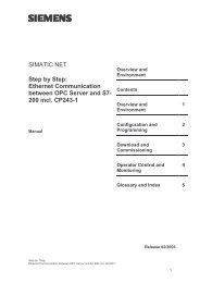 SIMATIC NET Step by Step: Ethernet Communication between OPC ...