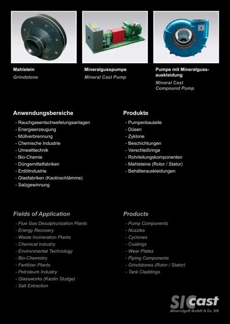 abrasion corrosion Hart wie Diamant Hard as a Diamond - SICcast