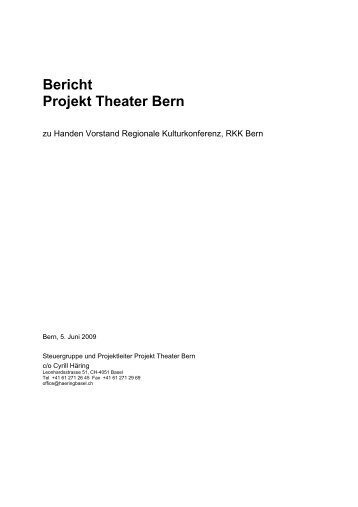 Bericht Projekt Theater Bern - ACT