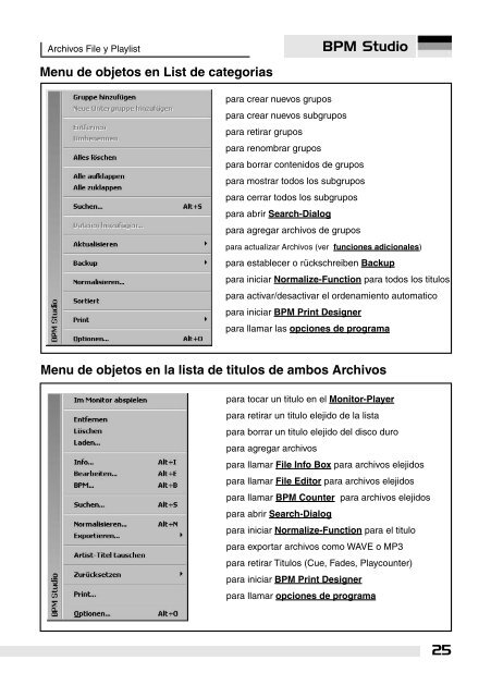 Manual - BPM Studio - BPM Studio - BPM Jukebox