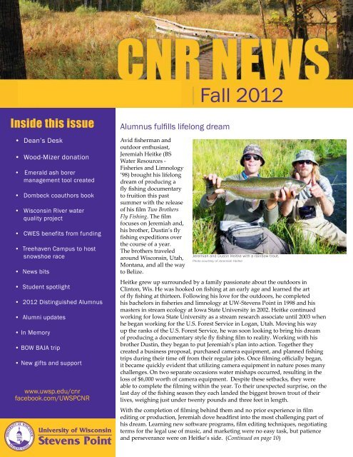 UW-Stevens Point CNR Fall 2012 Newsletter .pdf - University of ...