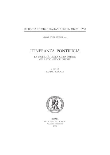 Itineranza pontificia - Istituto storico italiano per il Medioevo