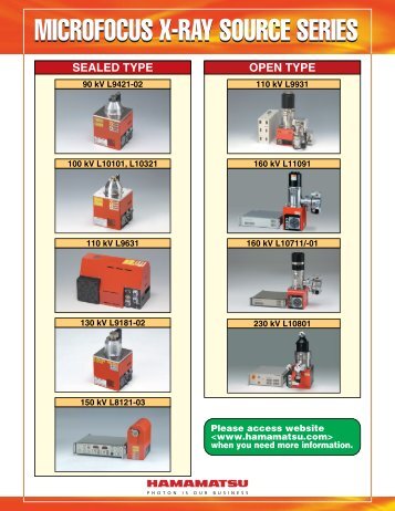 MICROFOCUS X-RAY SOURCE SERIES - Hamamatsu Photonics