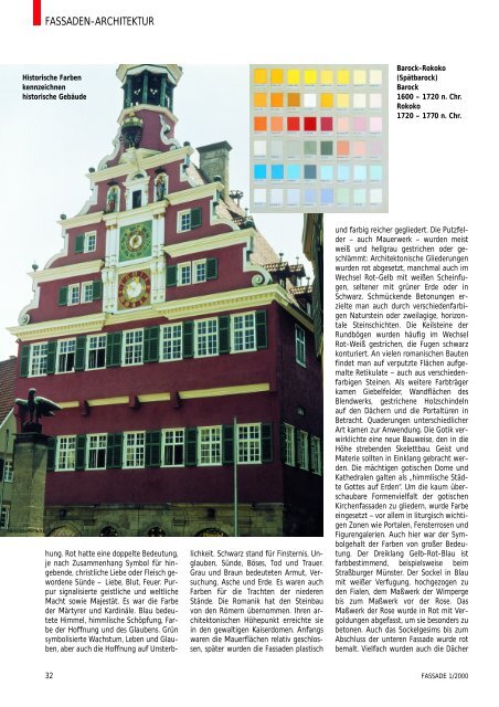 Tradierte Farben für historischeBauten - Fassade