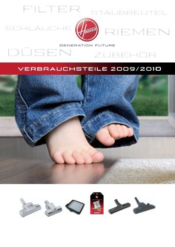 PDF Katalog von Hoover Verbrauchsteilekatalog 2009/ 2010 zum