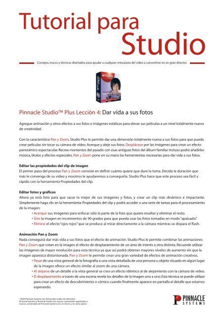 Pinnacle Tutorial Tutorial para - Pinnacle