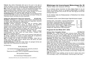 Mitteilungen der Innerschwyzer Meteorologen No ... - Gasthaus Kreuz