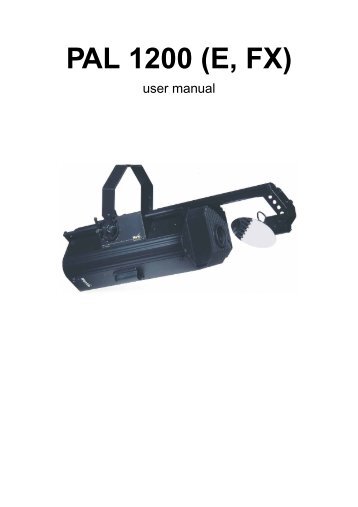 PAL 1200 user manual