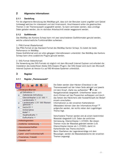 Kurzanleitung WebMap - Kanton Schwyz