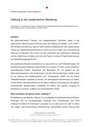 Haltung in der systemischen Beratung