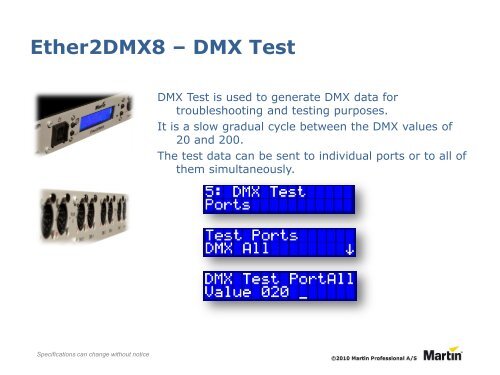 Ether2DMX8 Technical Presentation - Martin