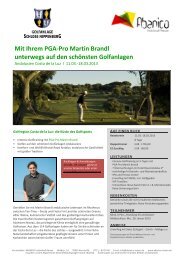 Mit Ihrem PGA-Pro Martin Brandl unterwegs auf den schönsten ...