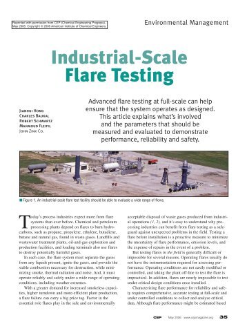 Industrial-Scale Flare Testing - John Zink Company