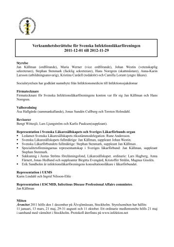 Verksamhetsberättelse 2012 - Infektion.net