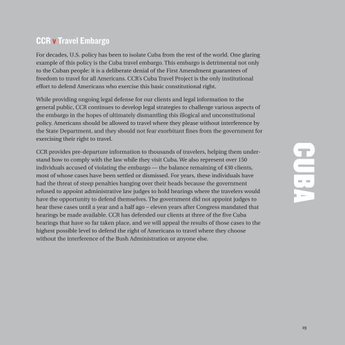 CCR Annual Report 2005 - Center for Constitutional Rights