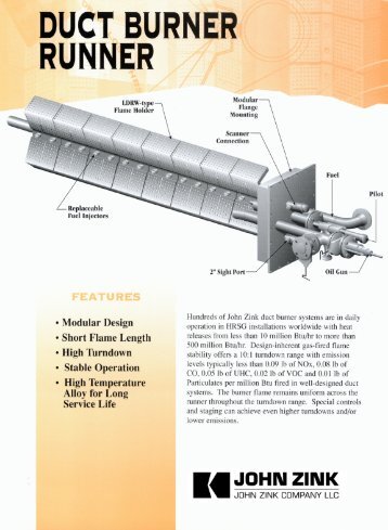 Duct Burner Runner - John Zink Company