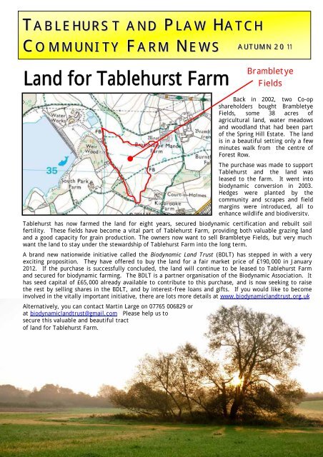 Tablehurst Farm Land for Tablehurst Farm - Tablehurst and Plaw Hatch Community ...