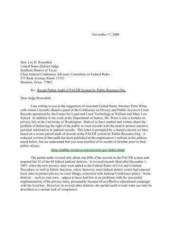 Letter from Peter W. Martin, Cornell Law School - Public.Resource ...