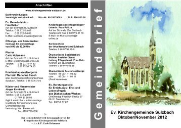 Gemeindebrief Oktober und November 2012 - Kirchengemeinde ...