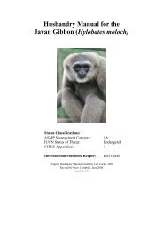 Husbandry Manual for the Javan Gibbon (Hylobates ... - Perth Zoo